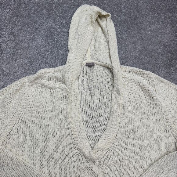 J.Jill Crochet Hoodie Pullover Sweater Womens 3X Plus Cream Cotton Nylon Knit - Picture 3 of 12